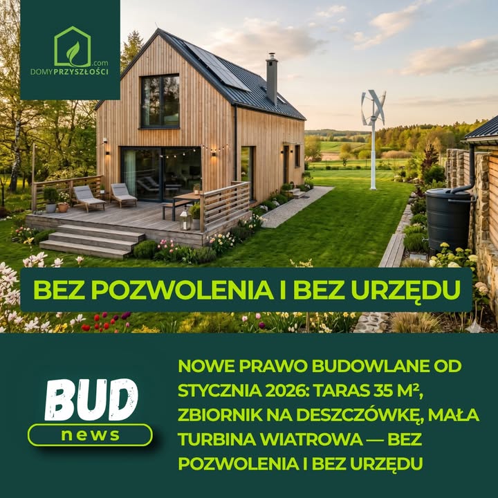 Taras 35 m², schron i turbina bez pozwolenia. Co zmieniło Prawo budowlane